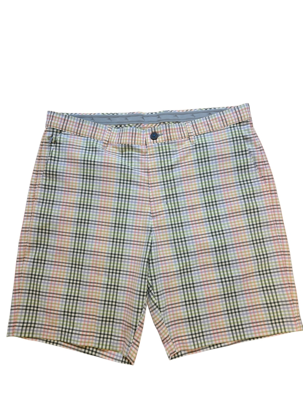 Tommy Bahama Chip Shot IslandZone plaid golf performance shorts. 38x9